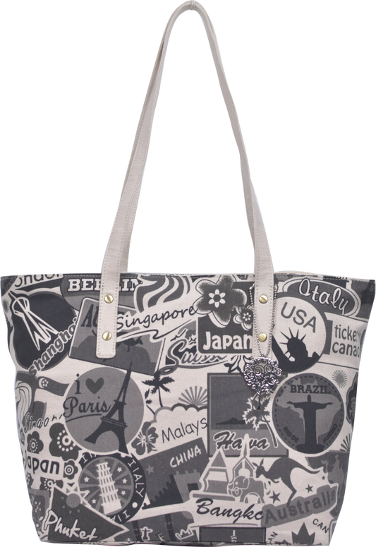 100% ORGANIC COTTON CANVAS SHOULDER BAG